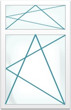 Одностворчатые с фрамугой: поворотное-откидное - поворотное-откидное