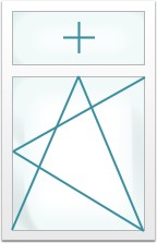 Одностворчатые с фрамугой: глухое - поворотное-откидное